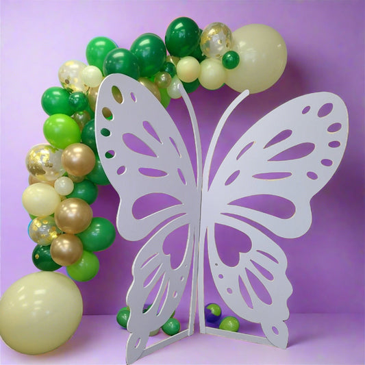 butterfly backdrop, 6ft backdrop, event backdrop, party decoration, outdoor backdrop, waterproof backdrop, EPVC backdrop, white backdrop, butterfly decoration, Toronto-made