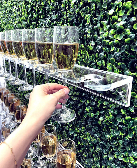 Grass Wall Champagne Wall Drink Holder for Bridal Showers and Weddings Champagne Wall For Birthdays Grass Wall Backdrop With Drink Holders  Image 2